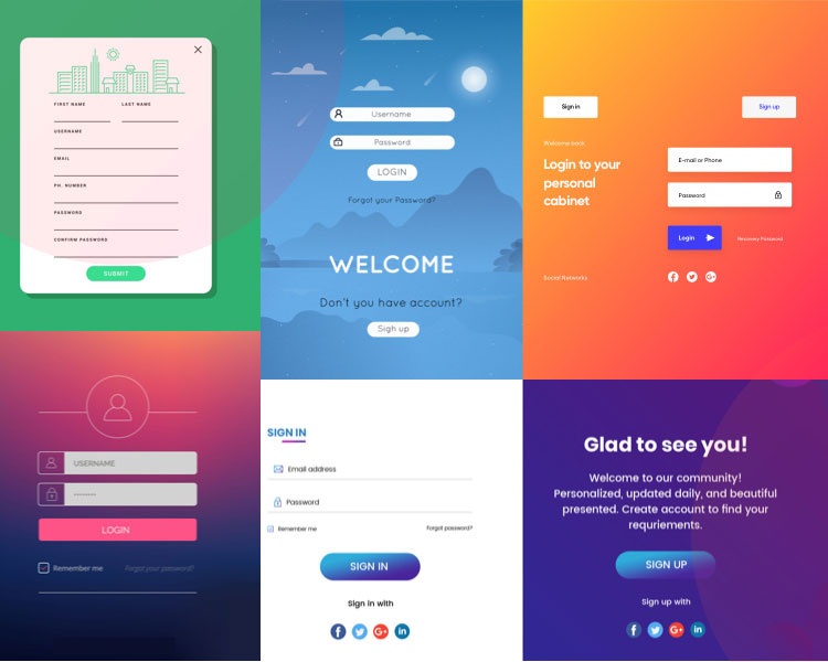 simple user interface design examples