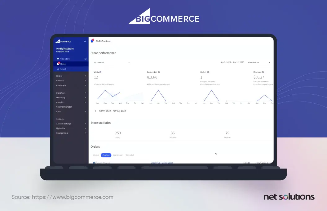 BigCommerce Dashboard