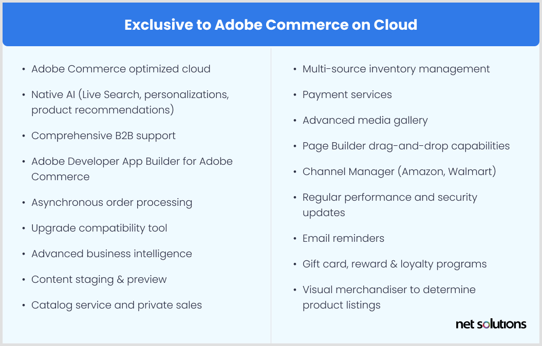Features Exclusive to Adobe Commerce on Cloud