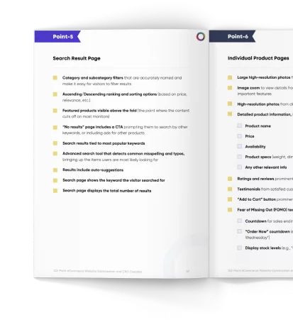 preview of 123-point eCommerce website optimization and CRO checklist