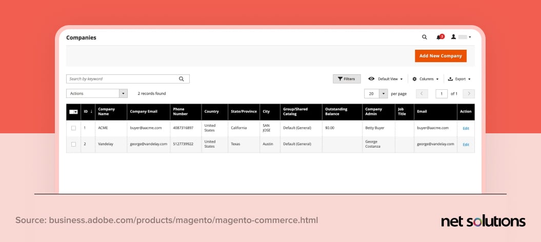 Adobe Commerce - Company accounts and management