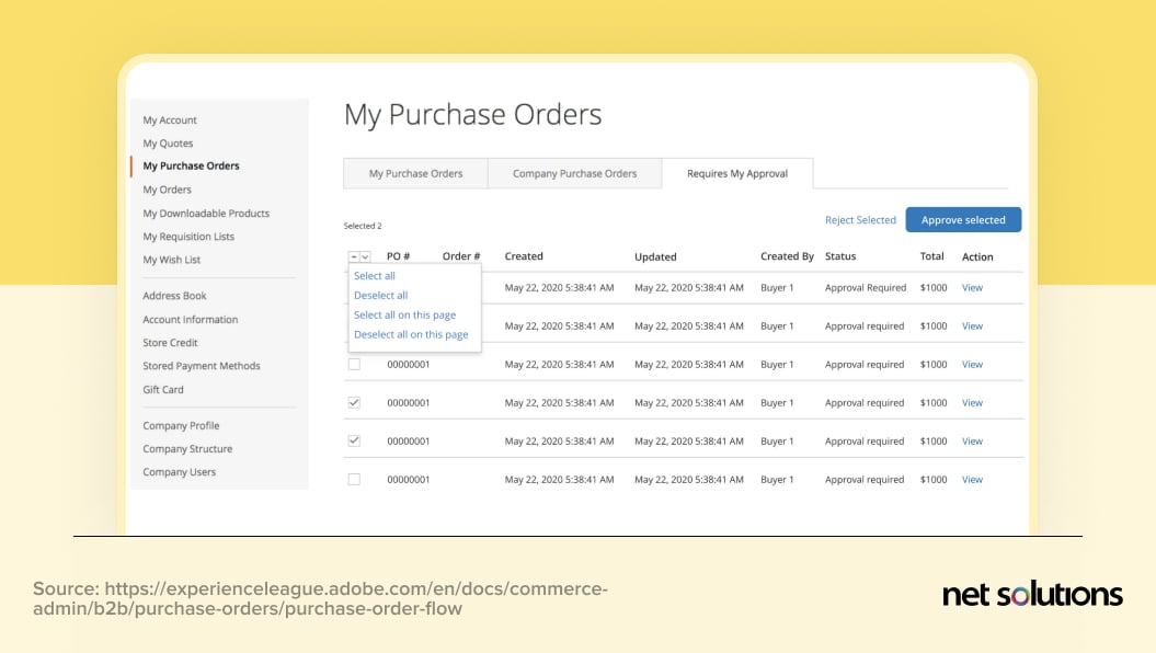 Adobe Commerce - My Purchase Orders