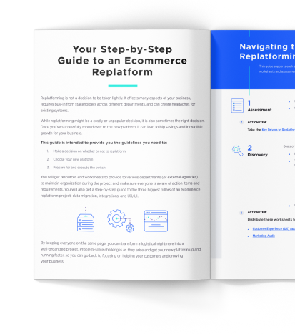 content preview of the step-by-step guide to eCommerce replatforming