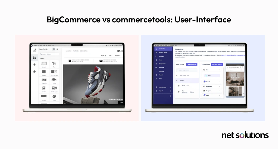 BigCommerce vs commercetools User-Interface