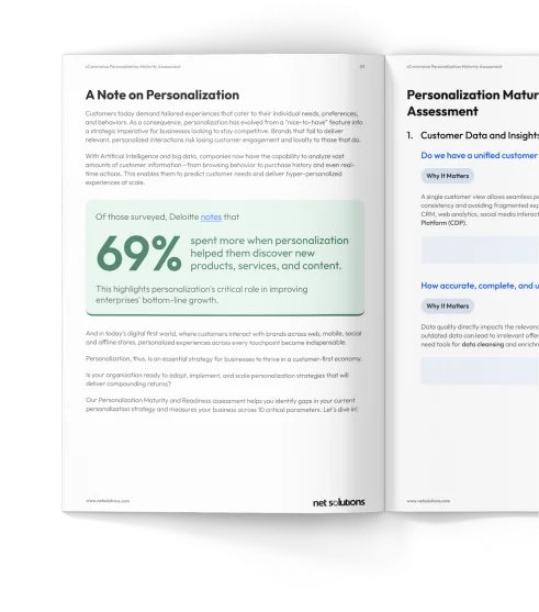 content preview of Net Solutions' eCommerce Personalization Maturity Assessment