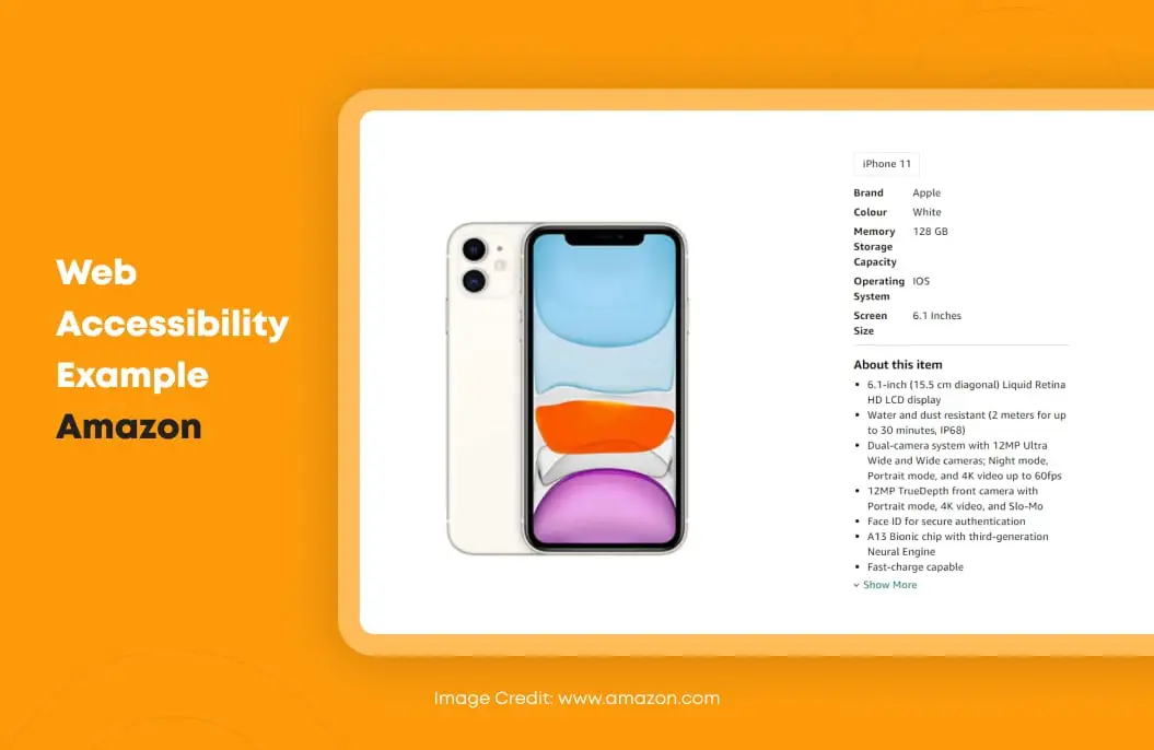 Web Accessibility Example Amazon