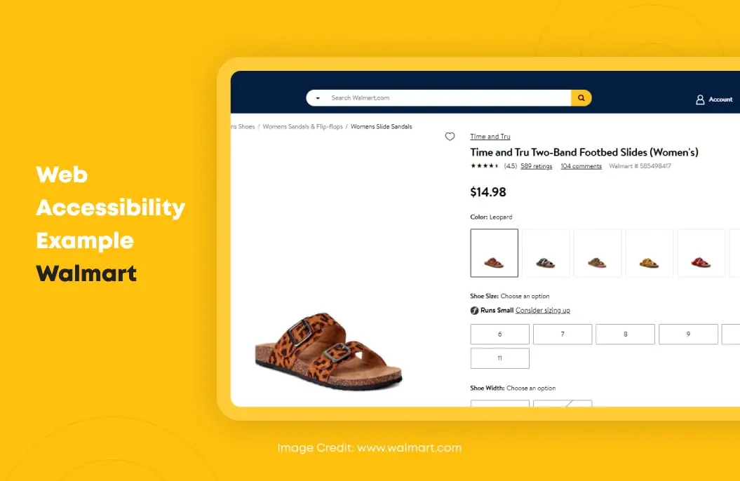 Web Accessibility Example Walmart